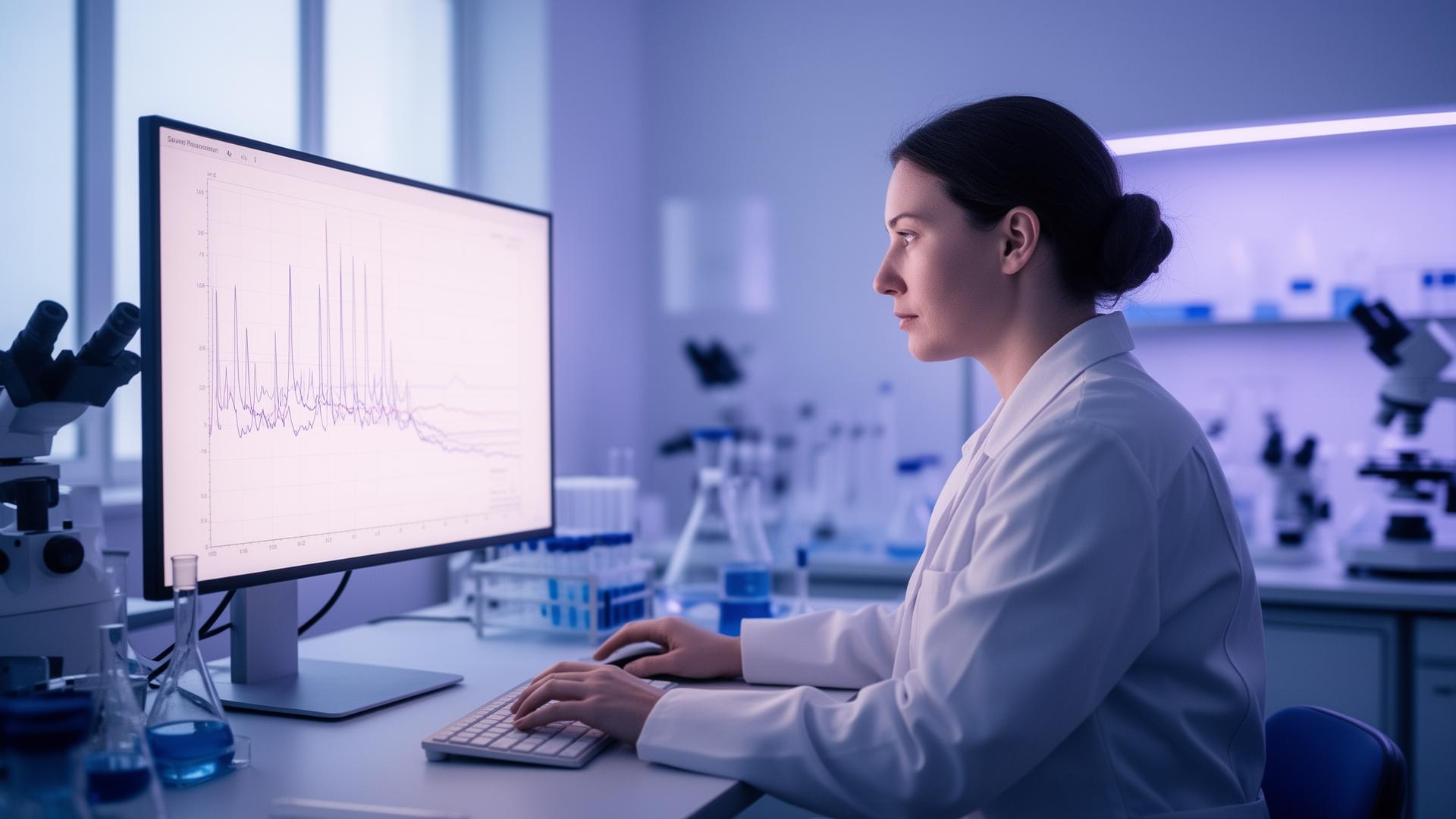 Onderzoeker analyseert gehoordata in een laboratorium